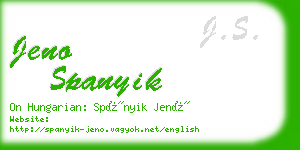 jeno spanyik business card